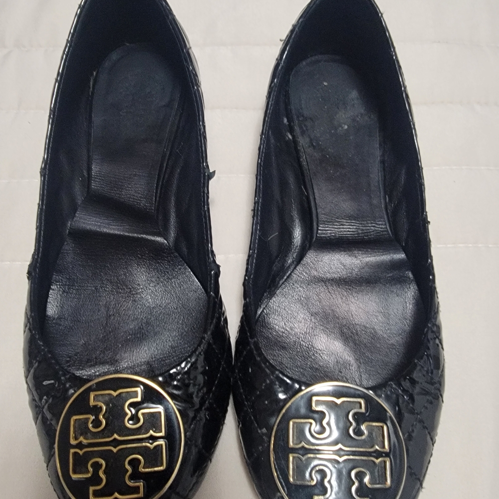 Tory Burch Black Patent Leather Loafers